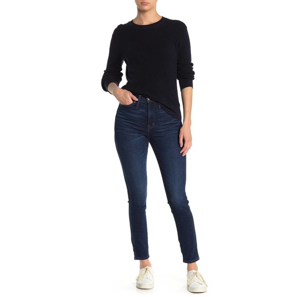 Madewell High Rise Skinny Blue Denim Jeans Whisker and fade Size 37 NWT - Picture 3 of 7